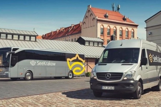 a van parked on the side of a building